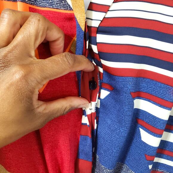 Diane Von Furstenberg Freya Silk Dress Multicolor Geo Colorblock Sz 10 Career - Picture 4 of 16